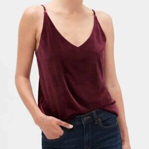 Banana Republic Velvet Classic Camisole Womens Large Cami Tank Top Maroon/Mauve